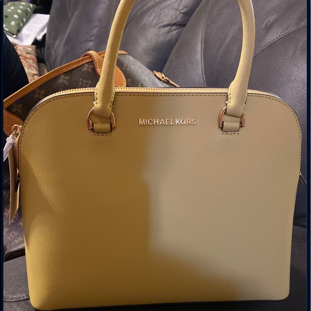 Canary Yellow Michael Kors cover body satchel bag